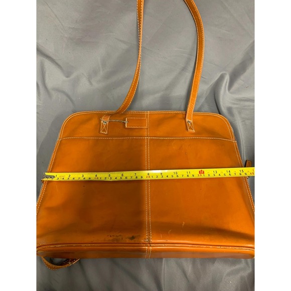 Latico Bag Orange Leather Shoulder Messenger Laptop Briefcase Handbag - Picture 13 of 15